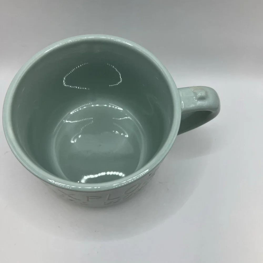 Harvest Green Studio Explore the World‎ Coffee Mug 18 Oz Light Green Stoneware - Picture 5 of 8